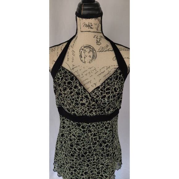 Vintage Max Studio Y2K 90's Halter Sleeveless Babydoll Top Size M Black - Picture 4 of 7